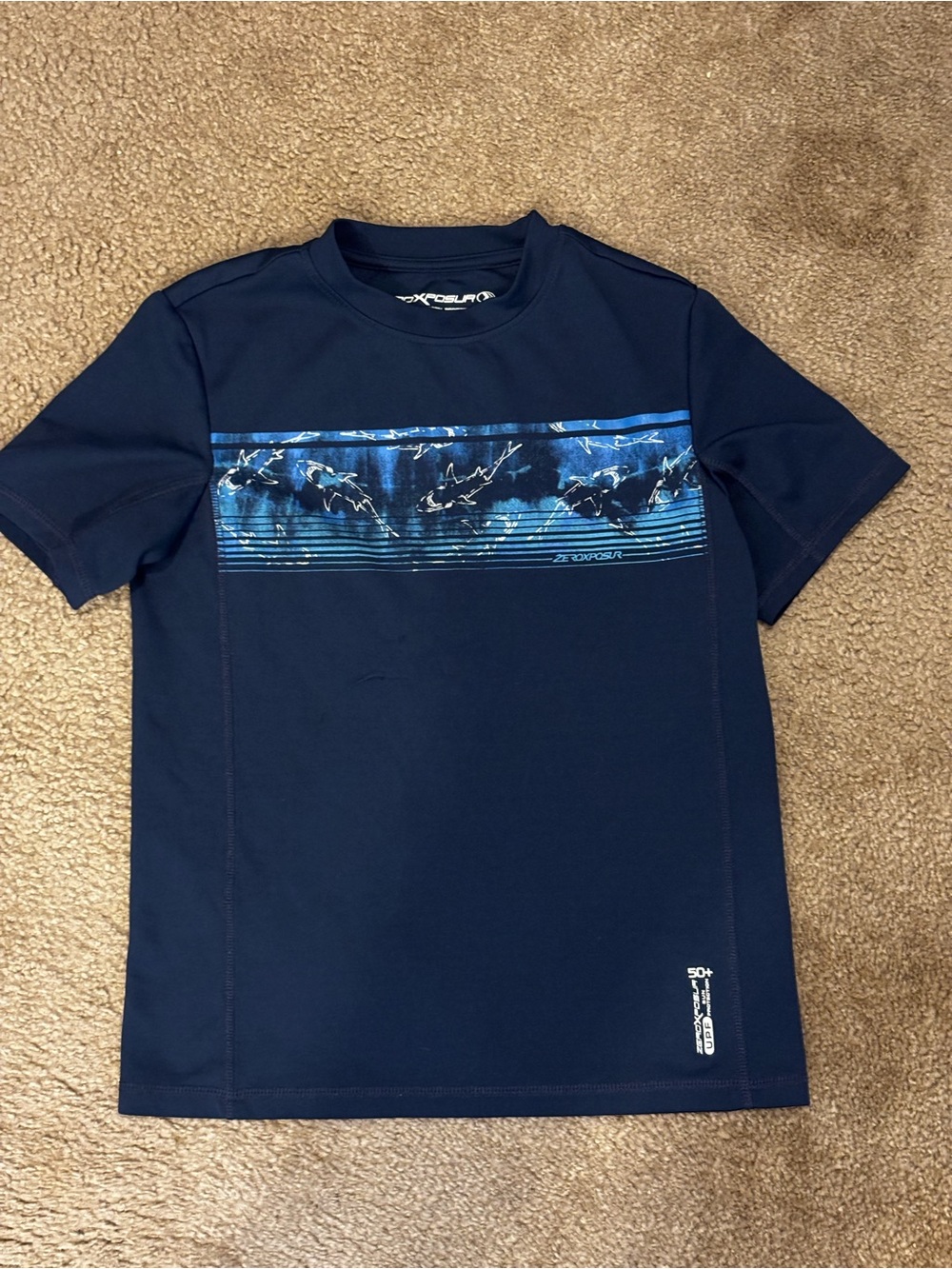ZeroXposur Navy and Light Blue Graphic Short Sleeve Tee